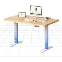 FLEXISPOT Schreibtisch CylineX Höhenverstellbarer Schreibtisch mit runden Tischbeinen (ästhetischer Sitz-Steh-Arbeitsplatz, mit ausgewogenen Proportionen und ruhiger Präsenz), Skulpturale Optik,100×60 cm
