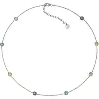 Zeeme Collierkettchen 925 Silber rhodiniert mit Zirkonia bunt