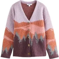 Next Strickjacke Angeraute Strickjacke mit V-Ausschnitt (1-tlg)