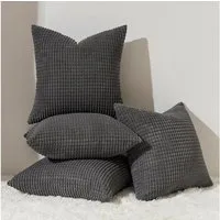 Topfinel Kissenbezug Dekokissenbezug 4er Set 40x40cm aus Cord Samt-Farbverlauf & Weich, Stilvoll & Pflegeleicht & Maschinenwaschbar für Sofa & Wohnzimmer