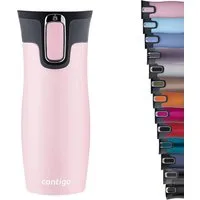 CONTIGO Isolierflasche Contigo Thermobecher West Loop Edelstahl Isolierbecher 470 ml Fb. Pink