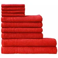 Dyckhoff Handtuch Set Kristall, Walkfrottee (Set, 10-St), mit feiner Bordüre, Duschtücher, Handtücher und Gästetücher