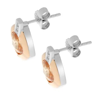 Orphelia 'Athena' Ohrstecker für Damen, 925 Sterlingsilber, Silber/Roségold ZO-7113
