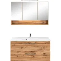 welltime Badmöbel-Set Soria, (2-St), Waschplatz Breite 100 cm, Spiegelschrank