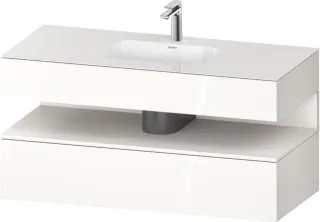 Duravit Qatego Einbauwaschtisch mit Konsolenwaschtischunterbau Weiß Hochglanz 1200x550x600 mm - QA47 QA4787084220000