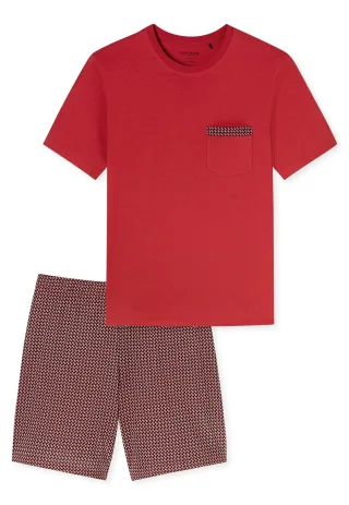 SCHIESSER - Schlafanzug kurz chilli rot - Gr. - 52