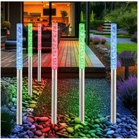 Harms Import LED Solarleuchte, LED-Leuchtmittel fest verbaut, Farbwechsel, LED 6er Set Außen Solar Leuchten IP44 Farbwechsler bunt Terrasse