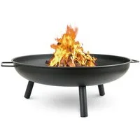 deluxe4home Feuerschale Metall Ø58 cm – Feuerstelle Feuerkorb für Garten & Camping, Umgeschlagener Rand