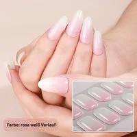 Rötting Design Kunstfingernägel 22 Gel Nails Strips Kunstnägel Nagelsticker Farbe: rosa weiß Verlauf, Saloon Qualität, Will be happy with NAILS for you LIFE, verändere Deine Nägel wann Du willst, Easy-to-use