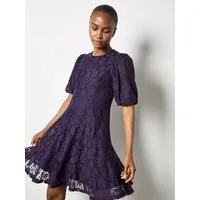 Apricot Minikleid Floral Lace Skater Mini Dress mit Spitze