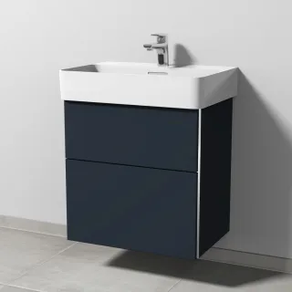 Sanipa 3way Waschtischunterbau zu Laufen VAL Waschtisch mit 2 Auszügen, Marine-Matt BP8211R