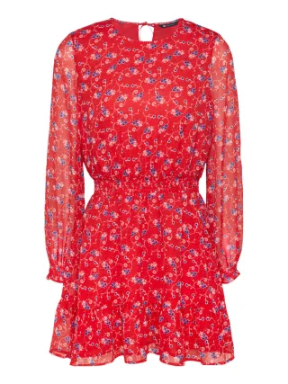 Tommy Jeans - Minikleid aus Chiffon rot - Gr. - XS