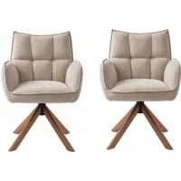 freiraum Armlehnstuhl Marilla, (2er-Set) drehbar, Federkern, Chenille beige - 59x86x65 (BxHxT)