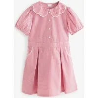 Next Karokleid Schulkleid mit Vichykaros und Bogenkantenkragen (1-tlg)