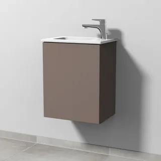 Sanipa 3way Waschtischunterbau zu Duravit ME by Starck Waschtisch mit 1 Tür, Taupe-Matt SP7201T