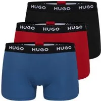 HUGO Boxer Boxer BR Triplet Pack (3-St., 3er Set) mit umlaufendem Markenschriftzug am Bund