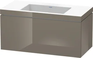 Duravit L-Cube c-bonded Set wandhängend Flanell Grau Hochglanz 1000x480x500 mm - LC6918N8989 LC6918N8989