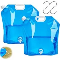 FELIXLEO Trinkflasche 2pcs Faltbarer Wasserkanister Wasserbehaelter Tragbar mit Hahn