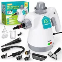 Rolipo Handdampfreiniger Dampfreiniger mit 12-Teiligem Zubehör, Steam Cleaner für Haushalt, 1050 W, für Haushalt, Küche, Bad, Fenster, Polster & Auto, 220-240V
