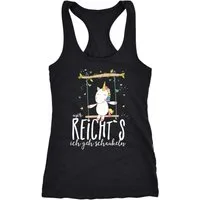 MoonWorks Tanktop Damen Tanktop Einhorn Unicorn Mir reichts ich geh schaukeln Sprüche Spruch Racerback Moonworks®