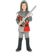 Kostüm Kleiner Ritter Kinderkostüm Mittelalter silber-rot-schwarz