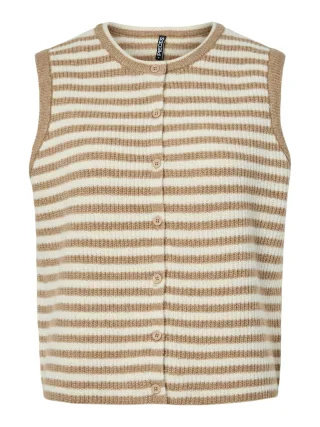 PIECES - PCMALOU SL O-NECK STRIPE CARDIGAN PWP BC - Gr. - M