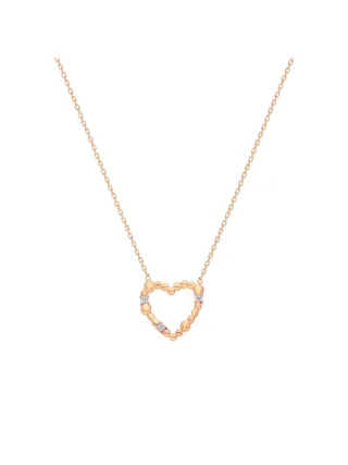 Dkeniz Kette 925 Sterling Silber rosevergoldet Glänzend 42+3cm Zirkonia Weiß