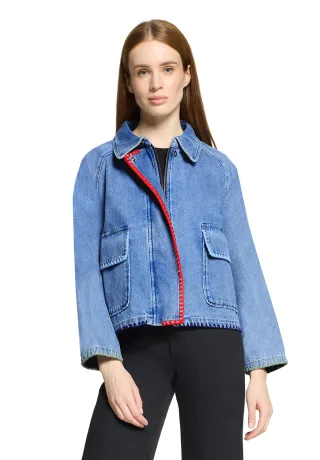 AMBER & JUNE - Jeansjacke Middle Blue Melange - Gr. - 36
