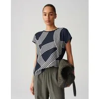 OPUS Print-Shirt SABETHI PRINT Ecovero Viscose, grafisches Muster, überschnittener Kurzarm