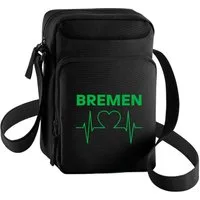 multifanshop Schultertasche Bremen - Herzschlag - Tasche