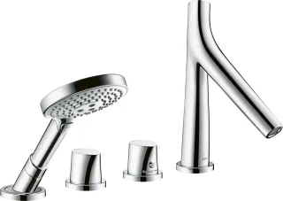 Hansgrohe 4-Loch Wannenarmatur Axor Starck Organic F-Set f.Wannenrand chrom , 12425000 12425000