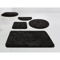Grund Badematte Melos, Badvorleger, Badezimmer Teppich, sehr weich, Höhe 27 mm, rutschhemmend beschichtet, fußbodenheizungsgeeignet, Kunstfaser, rund, melierte Optik, sehr weicher Flor, Melange-Effekt, Made in Europe