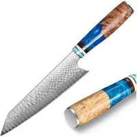 KEENZO Damastmesser Damast Kiritsukemesser 67 Schichten Damaststahl Damast Küchenmesser, Damaststahl, Harzgriff