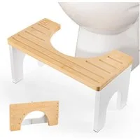 Benkstein Fußhocker Bambus Toilettenhocker Erwachsene, WC Hocker Toilette Tritthocker klappbar Holz