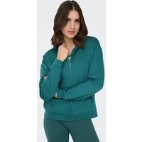 ONLY Play Kapuzensweatshirt ONPLOUNGE LIFE HOOD FZ LS SWT NOOS aus Polyester, Viskose und Elasthan, Regular Fit, mit Reißverschluss