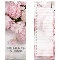 younikat Platzset Geburtstagskalender Motiv Pfingstrose I 105 x 297 mm I Immerwährend I