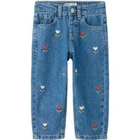 Name It Mom-Jeans NMFBELLA MOM DNM EMB JEANS 5526-BP Baumwolle, mom fit