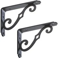 SO-TECH® Wandregalhalter Regalkonsole BLACKLINE II schwarz Tragkraft 30 kg pro Paar, Set 2-tlg., 2 Stück, 12,5 x 9 x 2,5 cm
