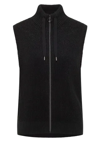 CECIL - Strukturweste mit Zipper black - Gr. - L