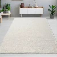 Carpetia Wollteppich Elegant handgewobener Wollteppich in creme, rechteckig, Höhe: 10 mm, handgewebt