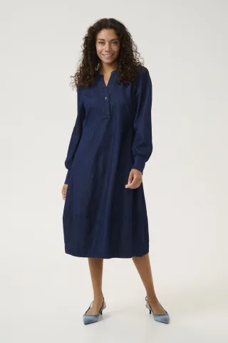 Kleid Lässiger Schnitt Rinse Wasche blue