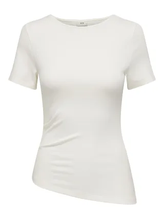 JDY - JDYCATIE S/S ASSYMETRIC TOP JRS Cloud Dancer - Gr. - XL
