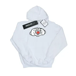 Disney - "Mickey Mouse Heart Hands" Kapuzenpullover für Herren (Weiß)