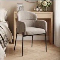 HOMCOM Relaxsessel Sessel Wohnzimmer Loungesessel mit Chenille-Optik (Set, 1-St., Lesesessel), Polsterstuhl für Schlafzimmer, Hellbraun