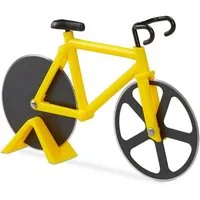 relaxdays Pizzaschneider Fahrrad Pizzaschneider, gelb