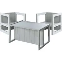roba® Kindersitzgruppe im Landhausstil, 2 Hocker & eine zum Tisch umwandelbarer Kinderbank