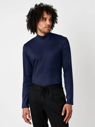 DESOTO - Casual Turtleneck solid navy - Gr. - XXL