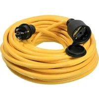 as - Schwabe Verlängerungsleitung Kabel Gelb Schuko IP44 Verlängerungskabel, Typ F (Schuko), Typ F (Schuko) (1000 cm), für den ständigen Einsatz im Außenbereich