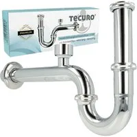 tecuro Siphon Röhrengeruchsverschluss Siphon mit Rohrbelüfter für Waschbecken lang, Extra lange, montagefreundliche Ausführung