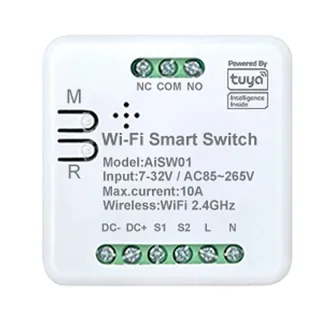 Tuya Smart WiFi/Zigbe Switch Module 10A Dry Contact Inching Mode for Motor Mini Relay App Timer Remote Voice Control wit